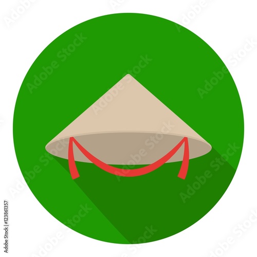 Conical hat icon in flat style isolated on white background. Hats symbol stock vector illustration.