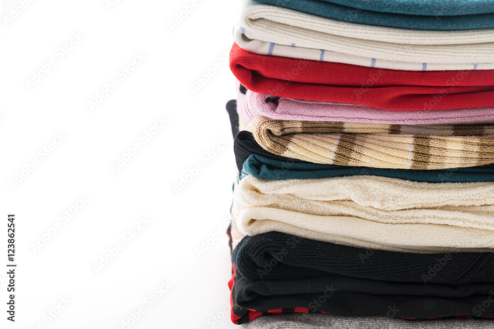 stacks of clothing on white stacks of clothing on white