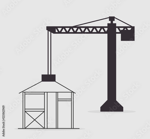 crane construction tower structure over white background. vector illustration