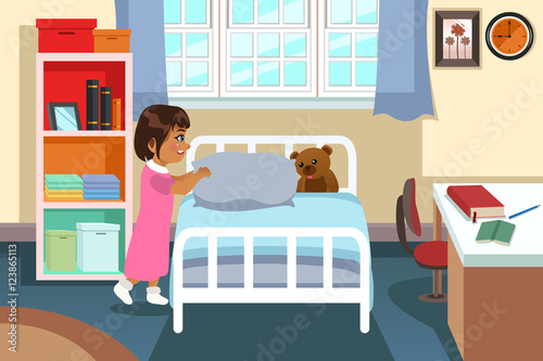 Little Girl in Her Bedroom