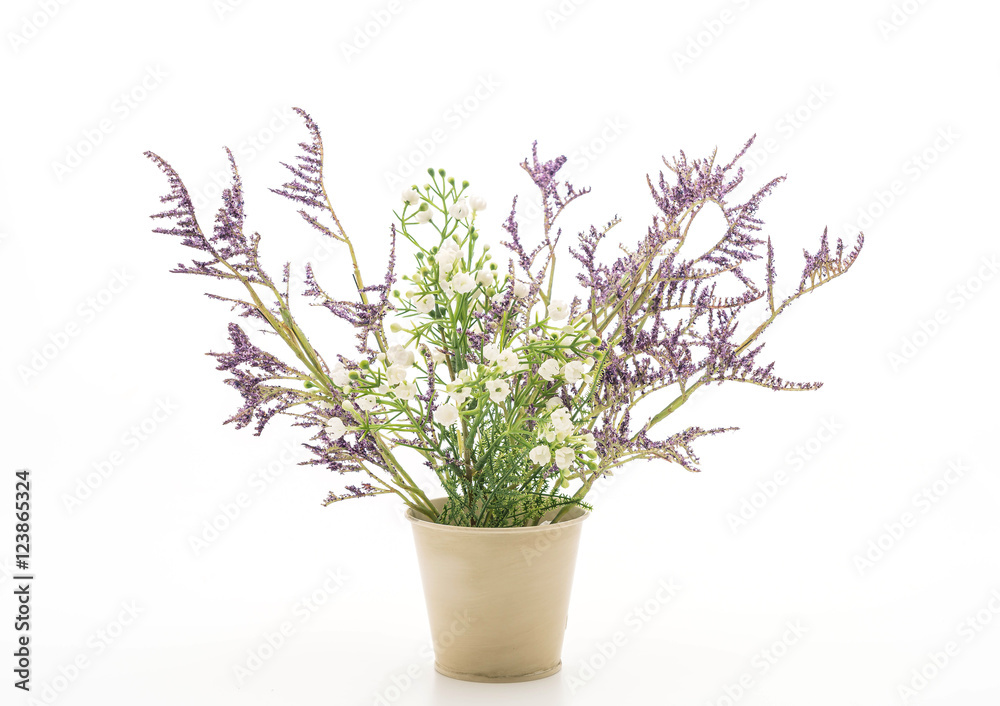 statice and caspia flower in vase