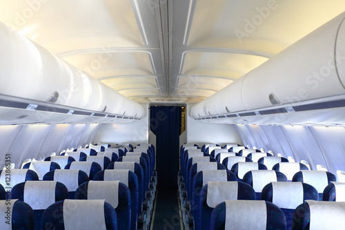 Empty cabin of airplane