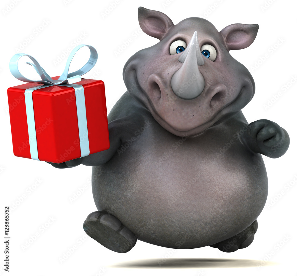 Naklejka premium Fun rhinoceros - 3D Illustration