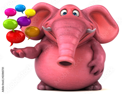 Pink elephant - 3D Illustration