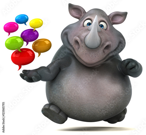 Fun rhinoceros - 3D Illustration