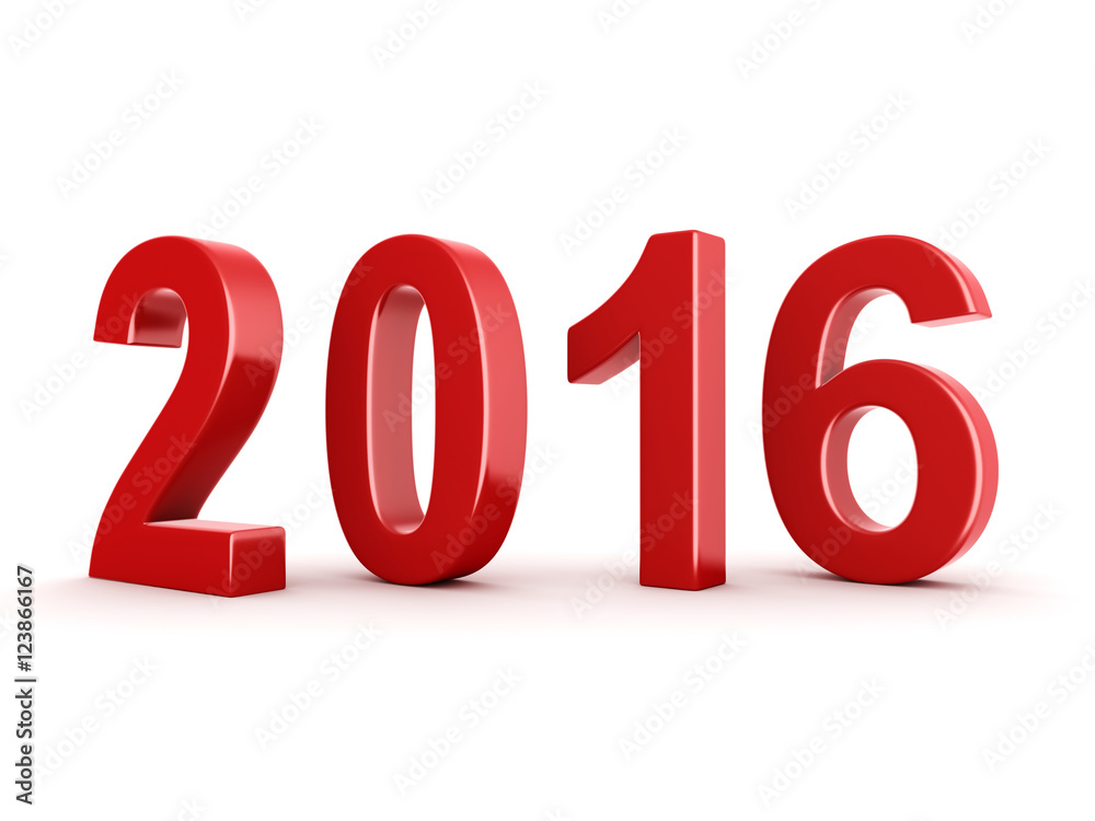 3D rendering 2016 New Year digits 3D rendering 2016 New Year digits