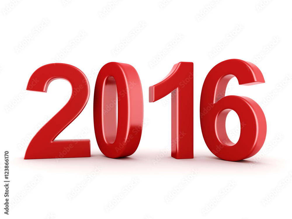 3D rendering 2016 New Year digits 3D rendering 2016 New Year digits