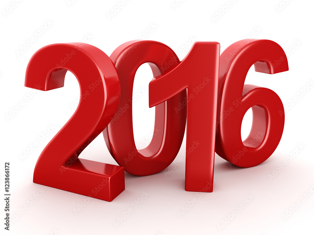 3D rendering 2016 New Year digits 3D rendering 2016 New Year digits