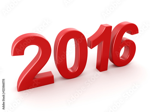 3D rendering 2016 New Year digits