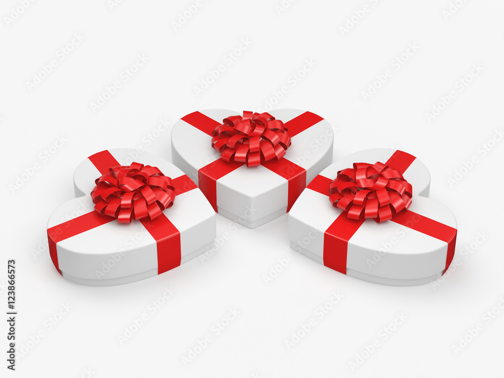 3D rendering White boxes heart