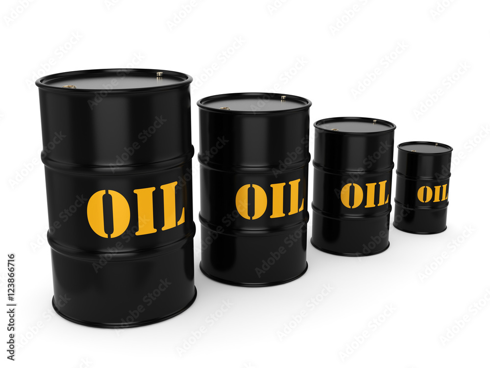 3D rendering Black oil barrels 3D rendering Black oil barrels