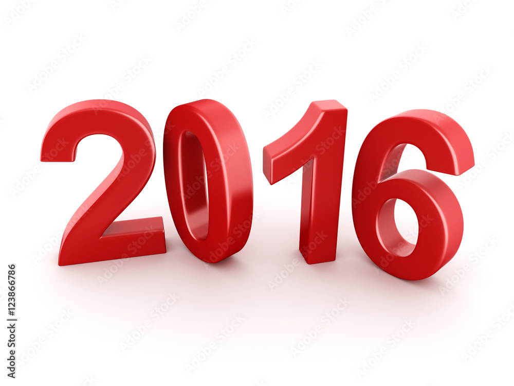 3D rendering 2016 New Year digits 3D rendering 2016 New Year digits