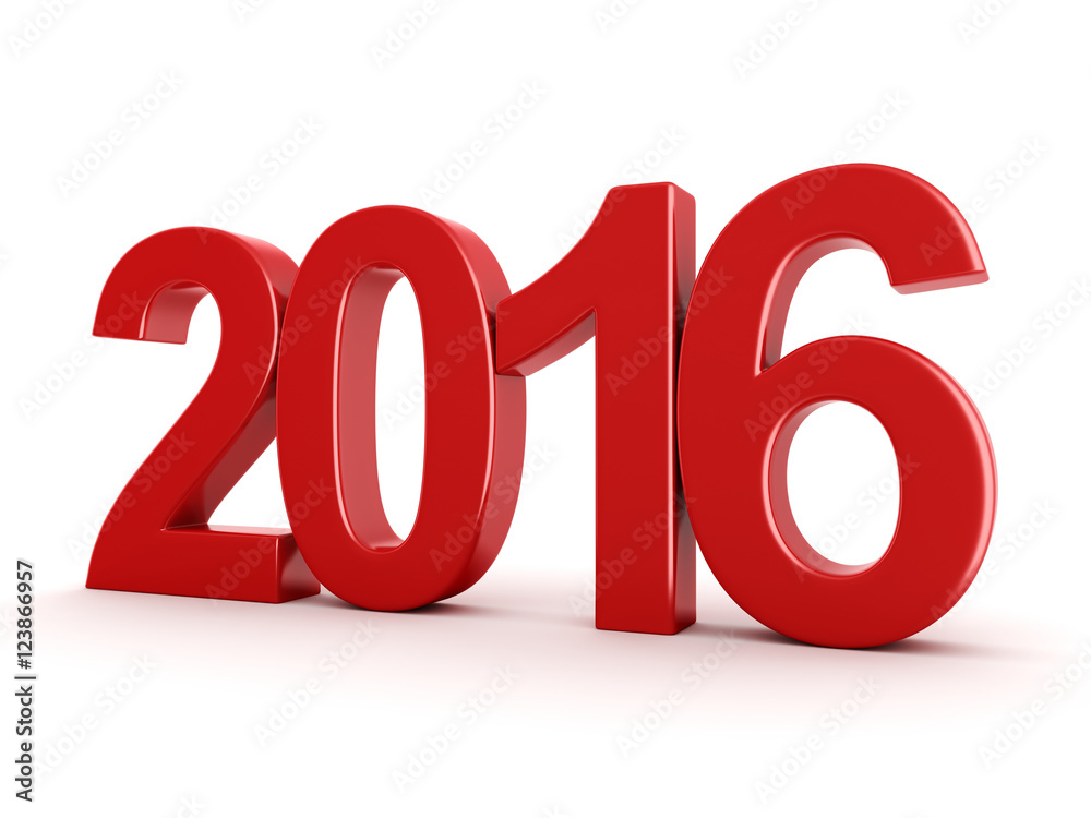 3D rendering 2016 New Year digits 3D rendering 2016 New Year digits