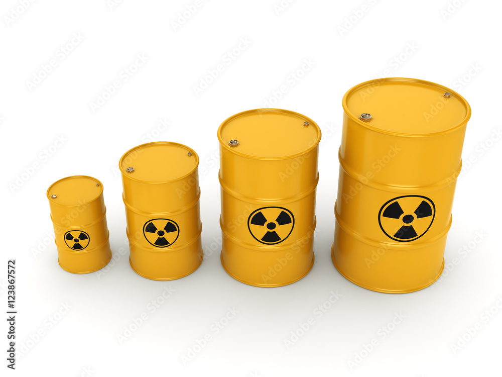3D rendering radioactive barrels 3D rendering radioactive barrels