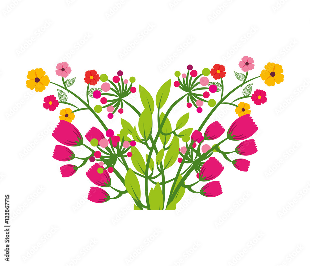 flower plant decoration isolated icon vector illustration design