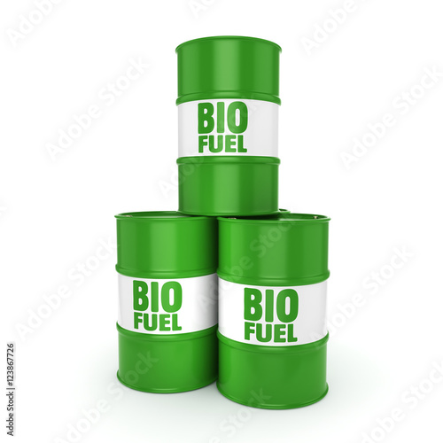 3D rendering barrels of biofuels