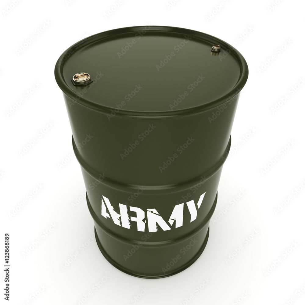3D rendering army barrel 3D rendering army barrel