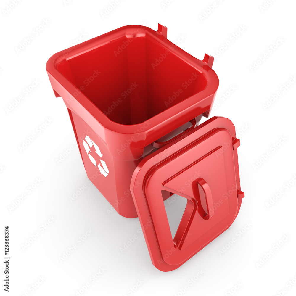 3D rendering Red Recycling Bin Stock Photo | Adobe Stock