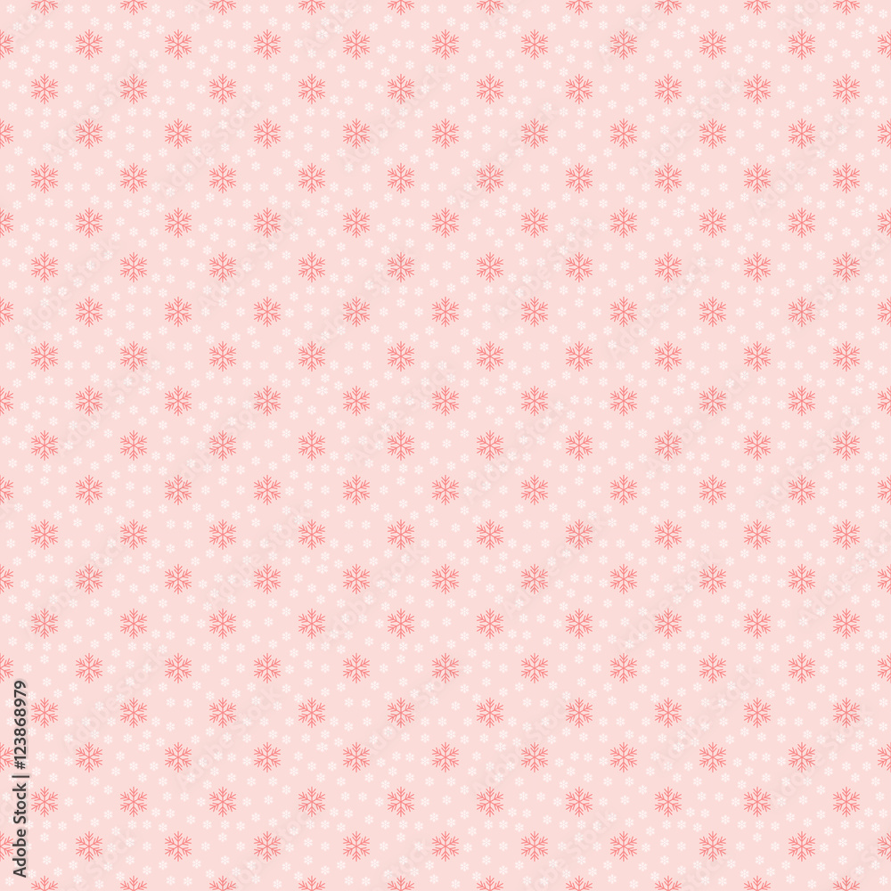 Pink seamless snowflake pattern