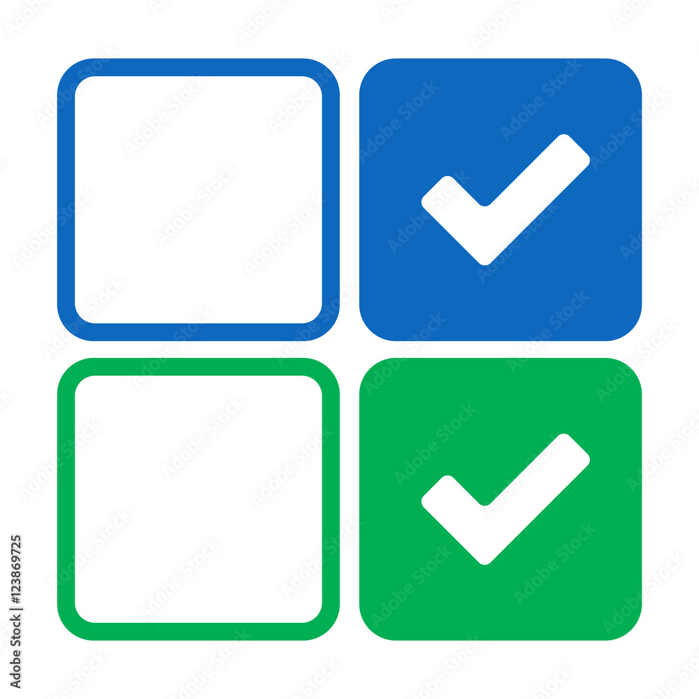 Thick check mark icon set Thick check mark icon set