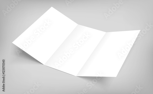 Blank vector tri fold mock-up flyer on gray background