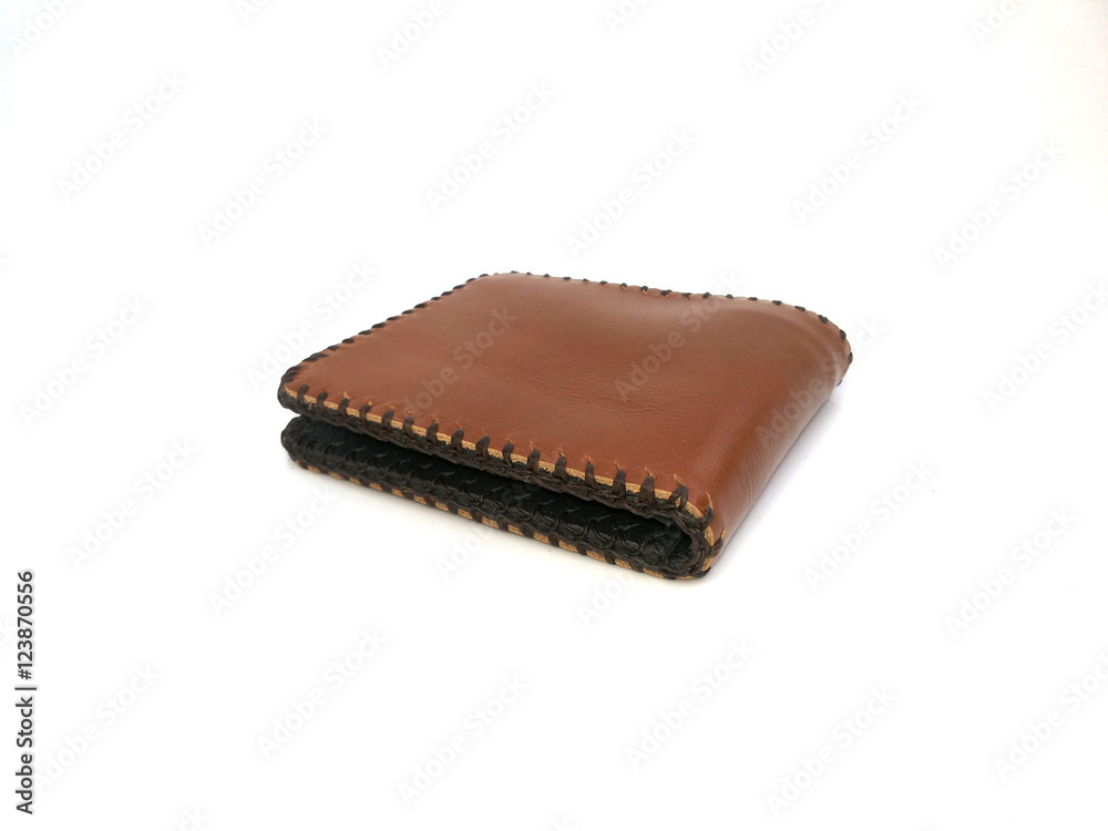 Brown Wallet leather on isolated Brown Wallet leather on isolated