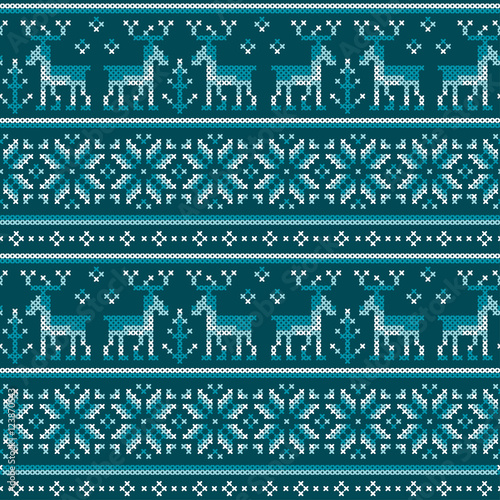 Christmas seamless pattern. Winter holiday folk ornament. Texture for paper a...