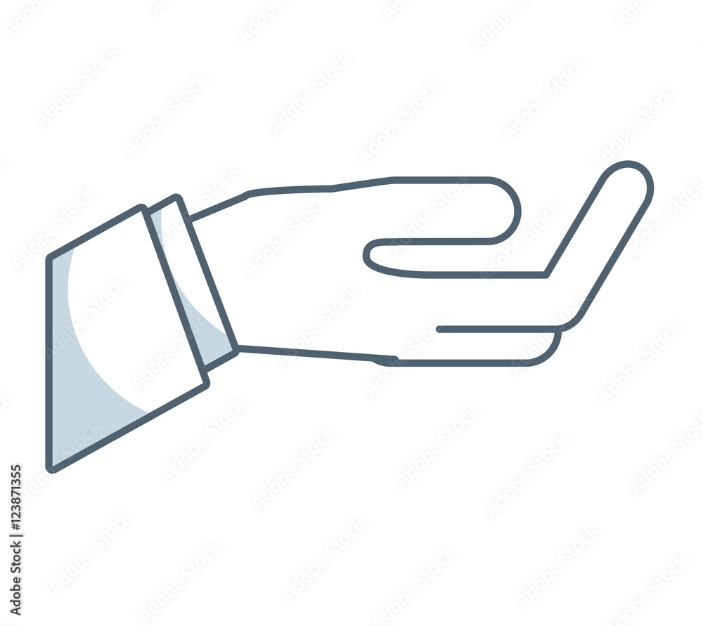 Fototapeta premium hand human flat line icon vector illustration design
