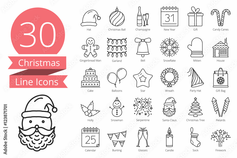 Obraz premium 30 Christmas Icons