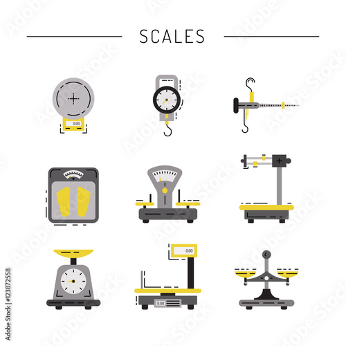 flat icons of scales