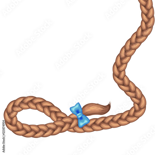 Braid hair and blue bow
