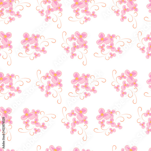 Seamless pattern.Abstract pink flowers for natural fabrics of linen.Vector illustration.
