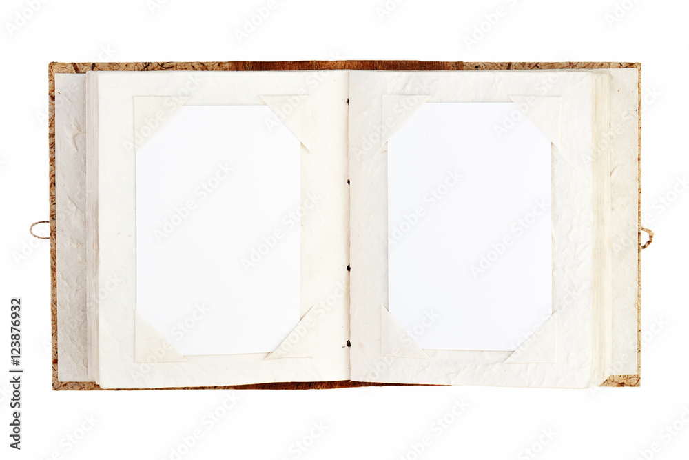 open old photo album with place for your photos isolated on white  background Stock Photo | Adobe Stock