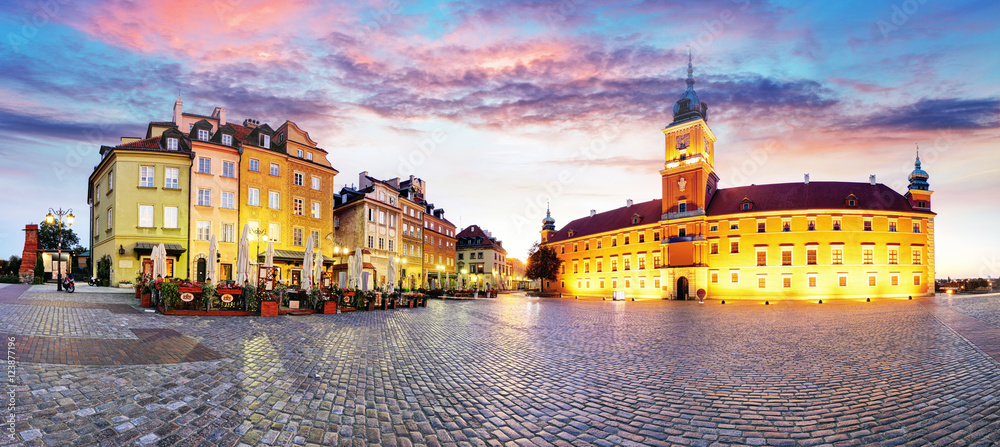 Obraz premium Warszawa Stare Miasto, Plaz Zamkowy, Polska, nikt