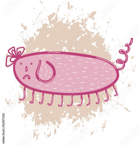 Cute microbe illustration