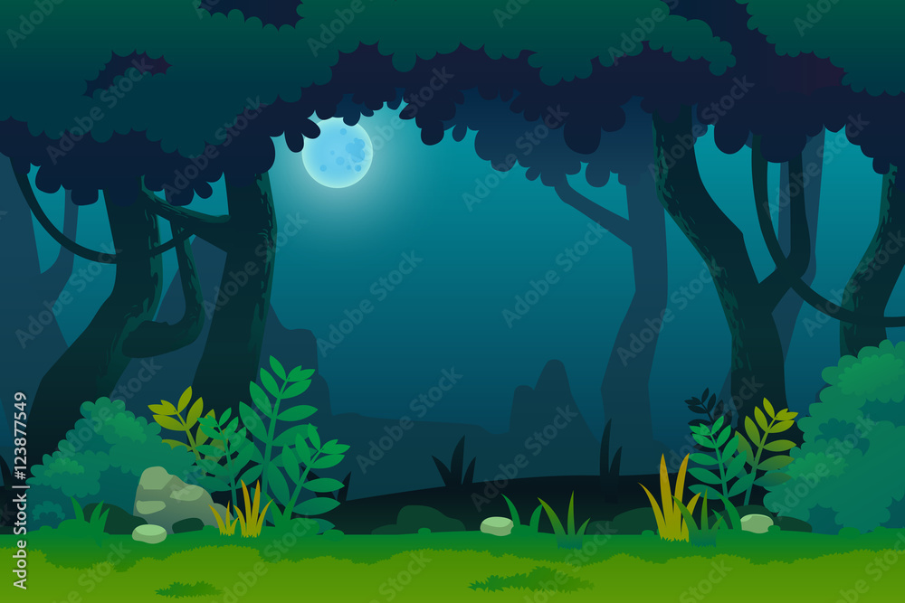 Obraz premium Noc w lesie