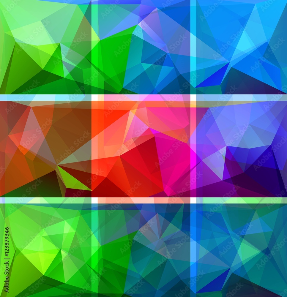 Obraz premium Abstract polygonal backgrounds, vector set