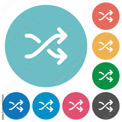 Flat media shuffle icons