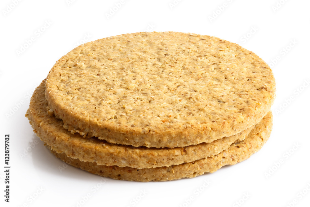 Pile of Scottish oatcakes isolated on white. Pile of Scottish oatcakes isolated on white.