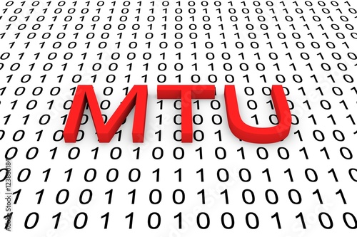 MTU in the form of binary code, 3D illustration
