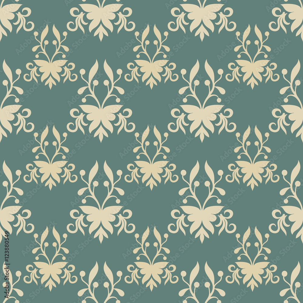 Vector Damask pattern design, Royal ornamental background Vector Damask pattern design, Royal ornamental background