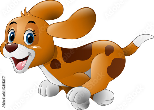 Cartoon little dog running

