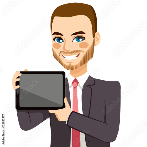 Attractive businessman disp...