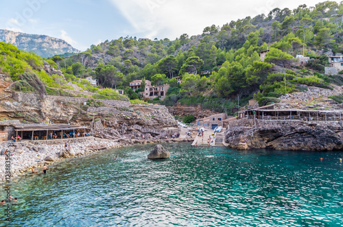 Beach Cala Deia at coast of Mallorca, Baleares, Spain