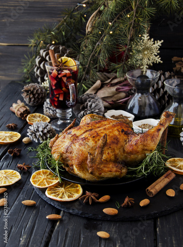 Baked chicken for Christmas or New Year
