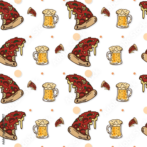 pattern pizza beer