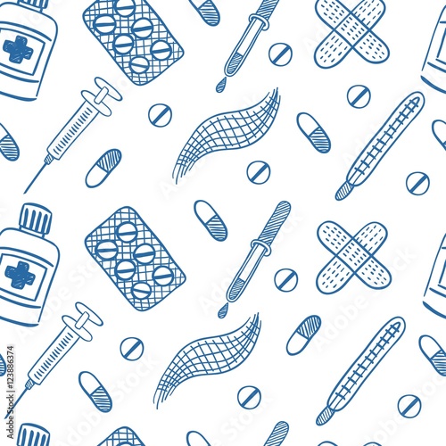 Medical vector seamless pattern. 