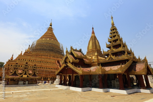 Shwezigon Pagoda in Bagan, Myanmar 