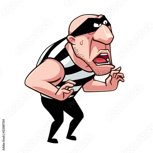 Thief with shock face
