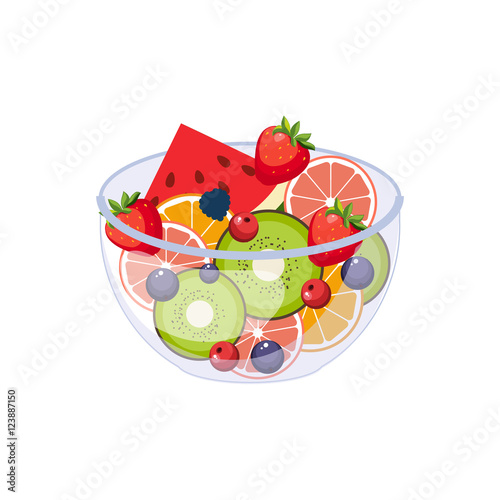 Fruit Salad Breakfast Food Element Isolated Icon